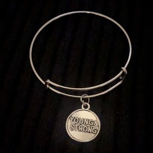 Silver Expandable Bracelet with Charm